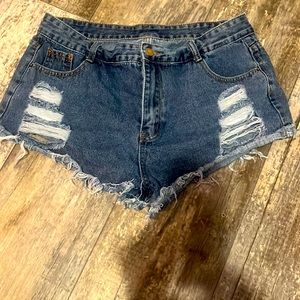 Ripped Short Denim Jean Shorts